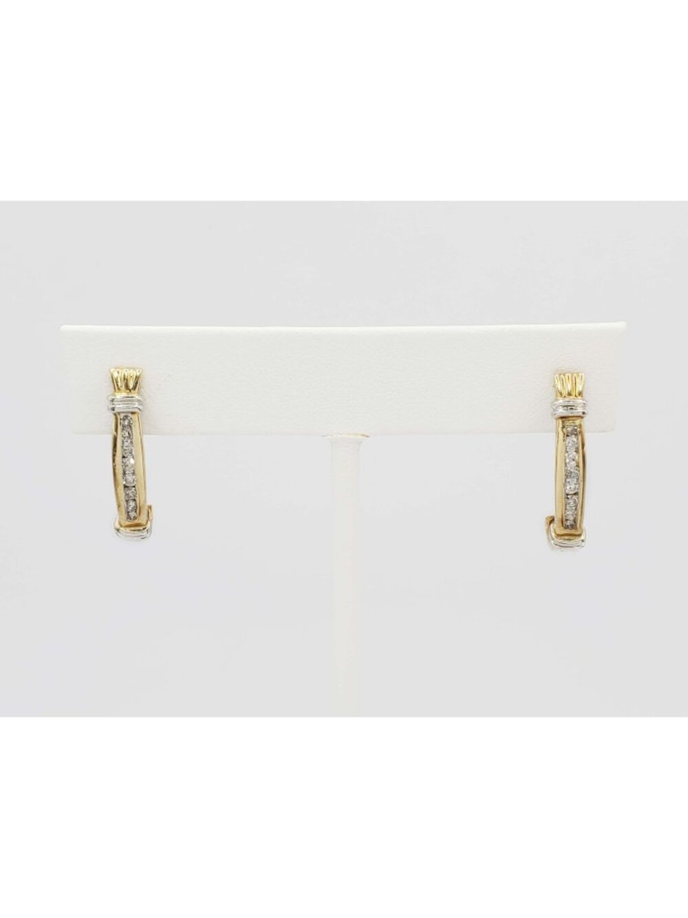 0.23 ctw Diamond J-Style Drop Earrings 10k Gold